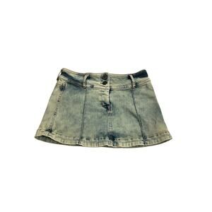 KNWLS acid wash denim mini skirt
